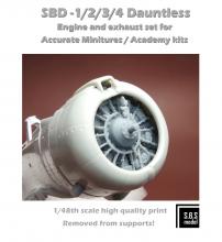 SBD-1/2/3/4 Dauntless engine & exhaust set for Academy/AM - 1.