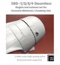 SBD-1/2/3/4 Dauntless engine & exhaust set for Academy/AM - 3.