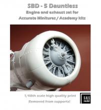 SBD-5 Dauntless engine & exhaust set for Academy/AM - 1.