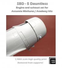 SBD-5 Dauntless engine & exhaust set for Academy/AM - 3.